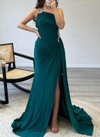 Vestidos de corte recto/columna con un solo hombro para la madre de la novia 