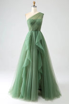 One Shoulder Prom Dress A Line Evening Dress SYP183