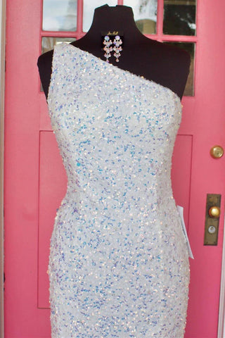 Vestido largo de lentejuelas, corte ajustado, ideal para fiestas de graduación SYP106