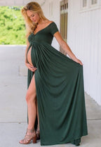 Vestido de maternidad con hombros descubiertos