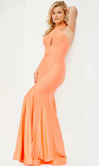 Robe de bal orange à col montant SYP74