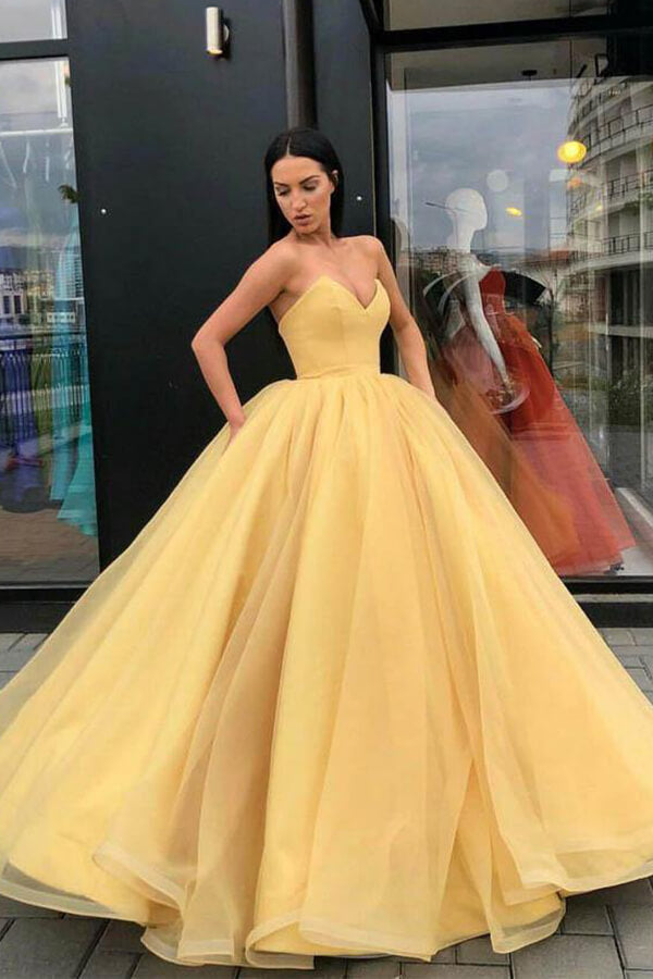 Vestidos de fiesta largos de organza estilo princesa con escote corazón, vestidos de gala formales