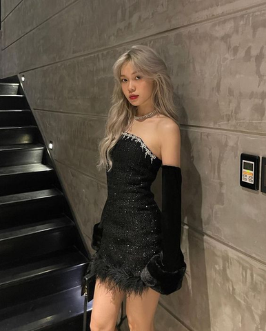 Strapless Sequins Homecoming Dresses With Feather Y7452