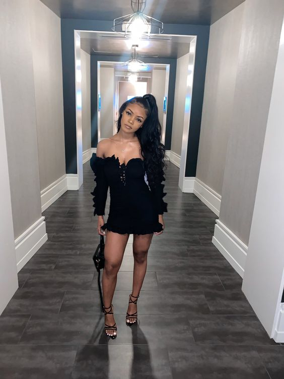 Vestido corto de cóctel para chica negra para su 21 cumpleaños (Y2105)