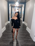 Vestido corto de cóctel para chica negra para su 21 cumpleaños (Y2105)