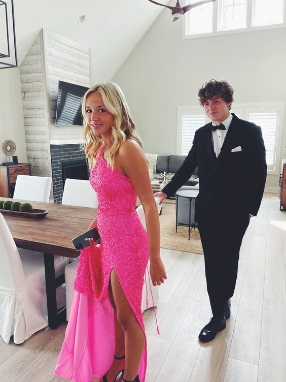 Robe de bal longue à sequins sans manches, robe de soirée Y5432