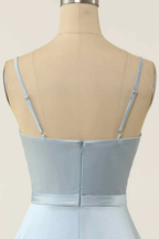 Vestido corto de fiesta plisado con escote en V, nudo retorcido y corte en A Y1866