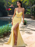 Sparkly Crystal Sheer Bodice Prom Dress Long with Slit