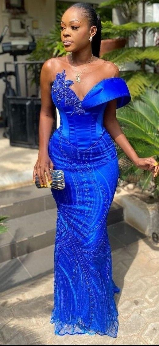 Exquisite blue dinner wedding reception prom evening dress gown for women gown for ladies Y6524