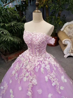 Nuevo vestido de novia floral corte A, largo hasta el suelo, con cordones, hombros descubiertos, adornado con cuentas y apliques Y1090