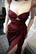 Robe de bal bordeaux sexy, robe de soirée bordeaux Y4720