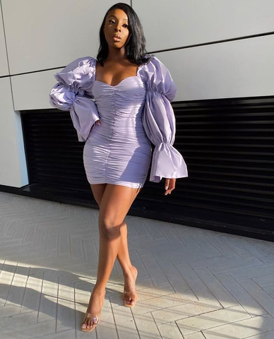 Light Purple Short Homecoming Dresses 22nd Birthday Outfit Dress Y2108