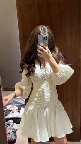 Vestido blanco de fiesta corte A para baile de bienvenida, vestido blanco de fiesta Y5676