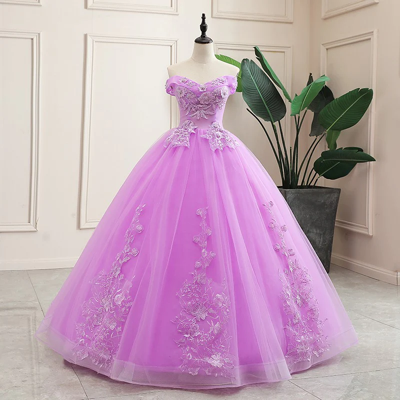 Robe de bal de princesse classique violette pour quinceañera Y299