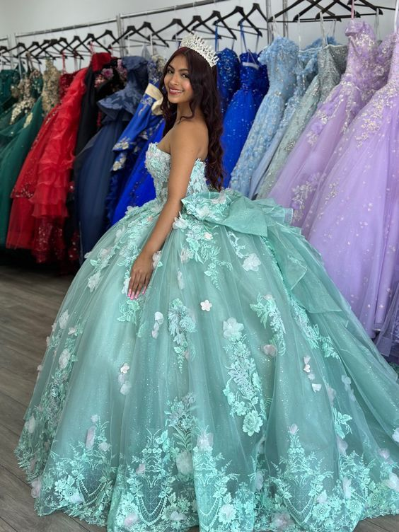 Vestido de quinceañera color salvia, vestido de baile, vestido de 16 años Y7036