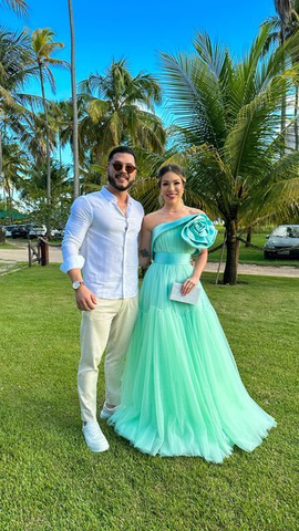 Vestidos de noche verde menta corte A con flores 3D para graduación o eventos formales Y6788