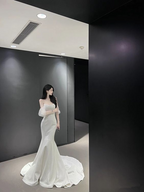 Robe de mariée sirène simple, robe de mariée avec traîne Y7200