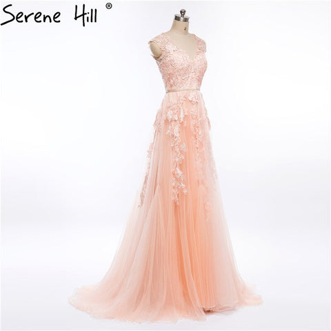 Party Formal Evening Dress Sleeveless Appliques Tulle V-Neck Evening Dress Long 2025 HA2086