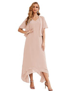 Vestidos de chifón de talla grande para la madre de la novia con chaqueta, vestidos formales para boda SY28073 