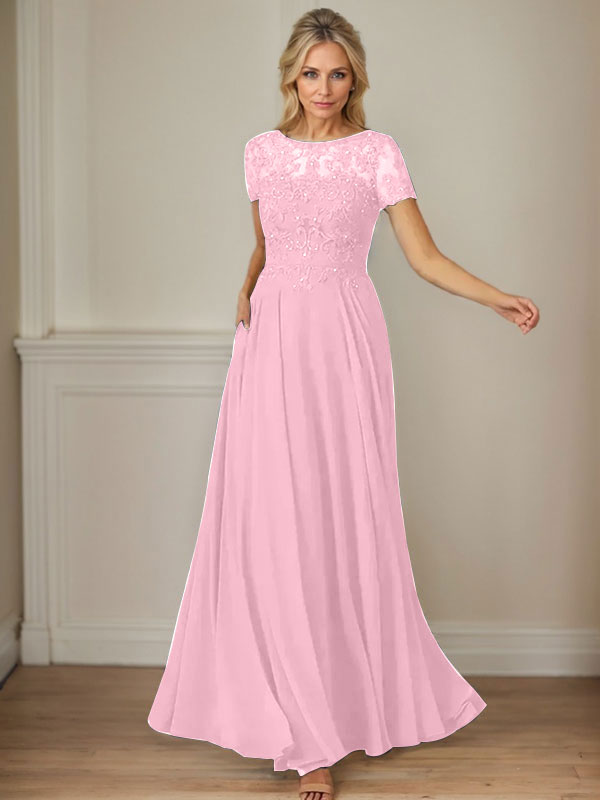 Robe en mousseline de soie bleu marine foncé, coupe trapèze, col bateau et sequins 