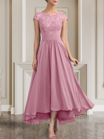 A-line Scoop Floor-Length Lace Chiffon Mother of the Bride Dress With Sequins