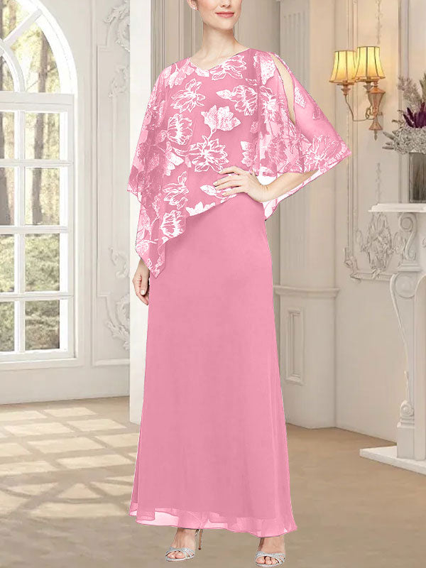 Vestido largo de malla brillante con corpiño asimétrico superpuesto de diseño novedoso 