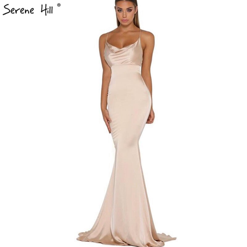 On Sale No Return No Refund Pink And Blue Sleeveless Mermaid Bridesmaid Dresses 2025 Criss-Cross Backless Sexy Simple Bride Gowns LA70393