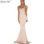 On Sale No Return No Refund Pink And Blue Sleeveless Mermaid Bridesmaid Dresses 2025 Criss-Cross Backless Sexy Simple Bride Gowns LA70393