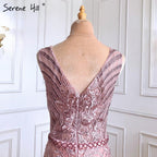 Pink Beaded Lace Luxury Evening Dresses Gowns 2025 Mermaid Elegant Sexy For Women Party LA70596