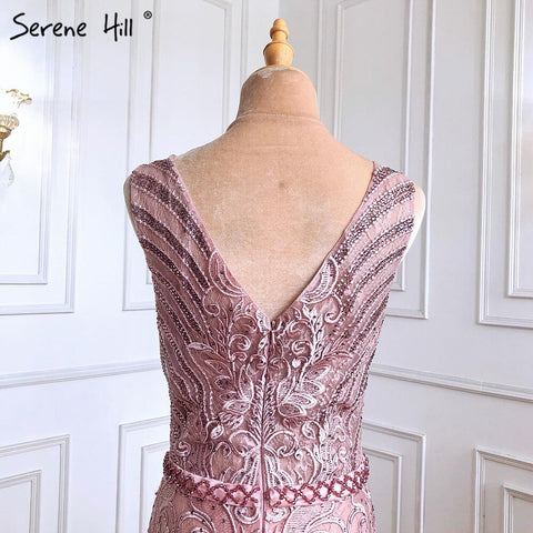 Pink Beaded Lace Luxury Evening Dresses Gowns 2025 Mermaid Elegant Sexy For Women Party LA70596