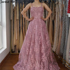 On Sale no return no refundSale Pink Off Shoulder Sexy A-Line Evening Dresses 2025 Handmade Flowers Crystal Sleeveless Formal Dress Real Photo LA6614