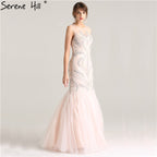 On Sale No Return No Refund Sale Pink Sexy Elegant Sleeveless Evening Dresses Long Mermaid  Pearls Crystal Fashion Evening Gowns 2025 Real Photo LA6224
