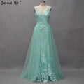 On Sale No Return No Refund Pink V-Neck Sexy Mermaid Dubai Evening Dresses 2025 Sleeveless Handmade Flowers Pearls Evening Gowns LA60737
