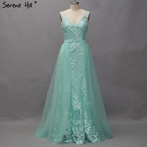 Robe de soirée sirène rose sexy à col en V, sans manches, avec perles et fleurs faites à la main, en solde, sans retour, sans remboursement, LA60737, 2025 