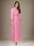 Robe prune trapèze en mousseline à sequins 