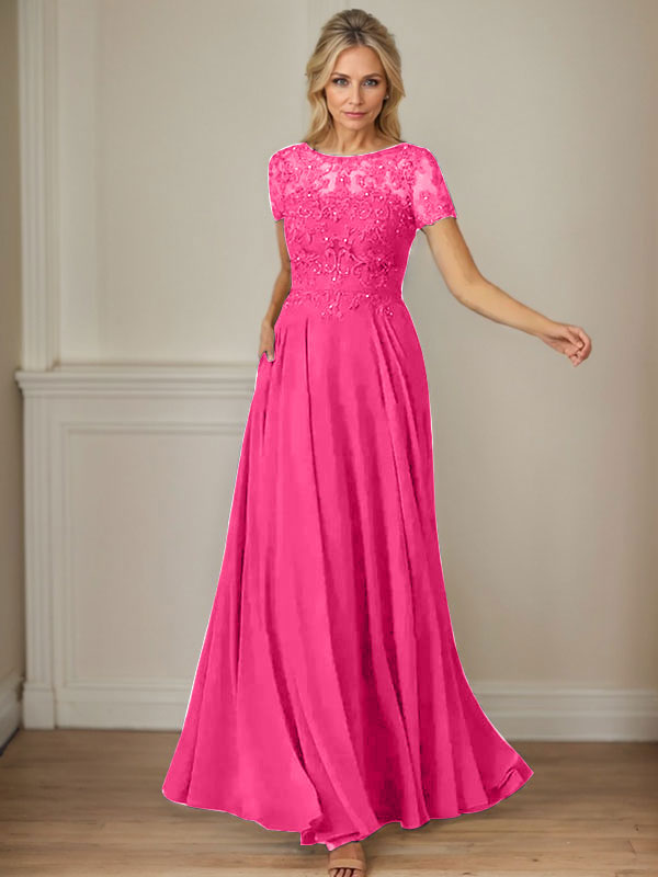 Robe en mousseline de soie bleu marine foncé, coupe trapèze, col bateau et sequins 