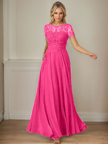 Dark Navy A-Line Boatneck Sequins Chiffon Dress