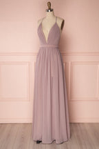 Vestido de dama de honor verde oscuro de corte A VMB31