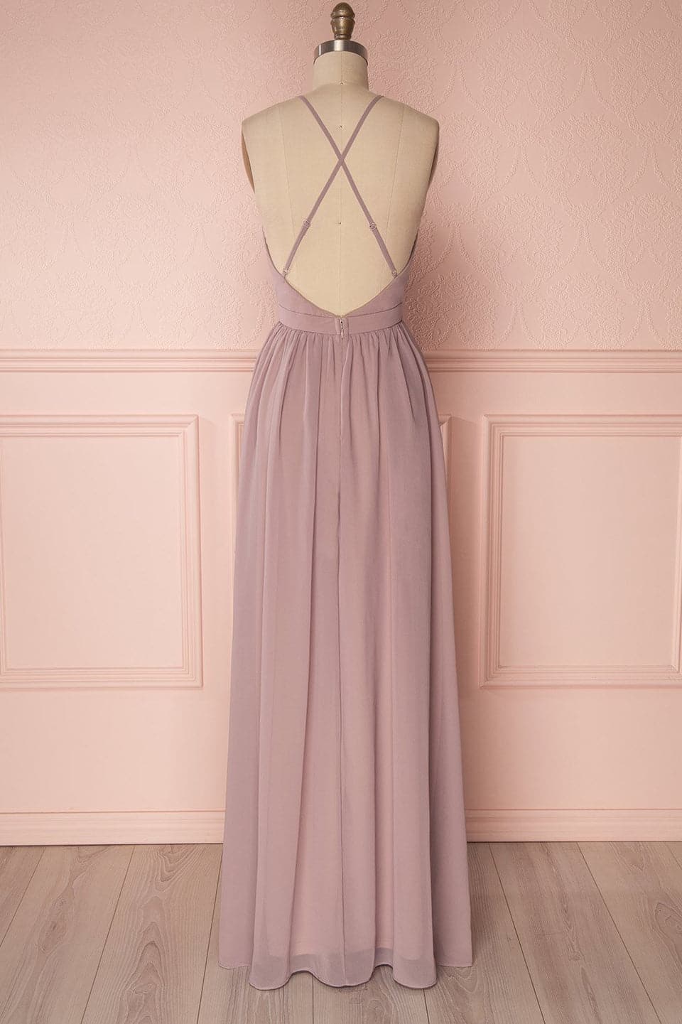 Vestido de dama de honor verde oscuro de corte A VMB31
