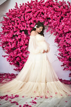 Vestido de novia champán para embarazadas