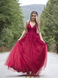 Vestidos largos de tul con apliques SYP131