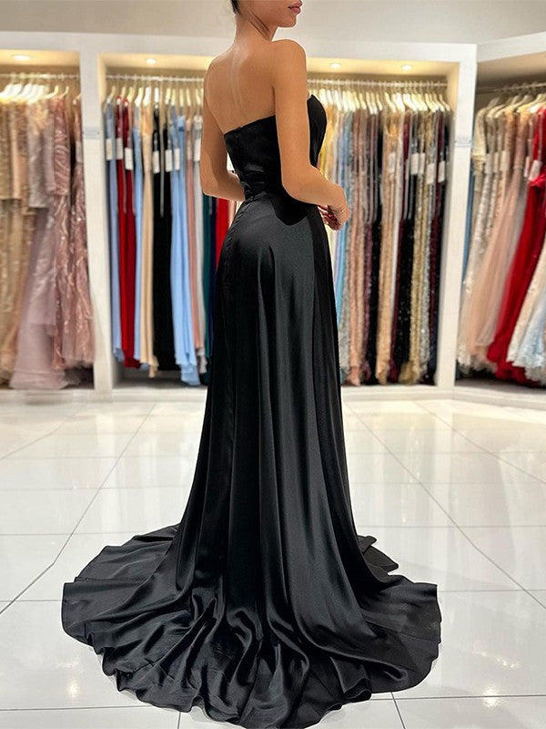 Vestidos de graduación de satén con escote corazón fruncido SYP137