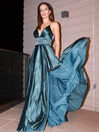 Robes de bal en satin soyeux SYP130