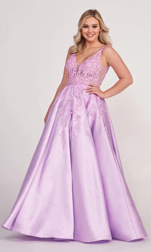 Robe de bal lilas avec papillons 3D SYP58