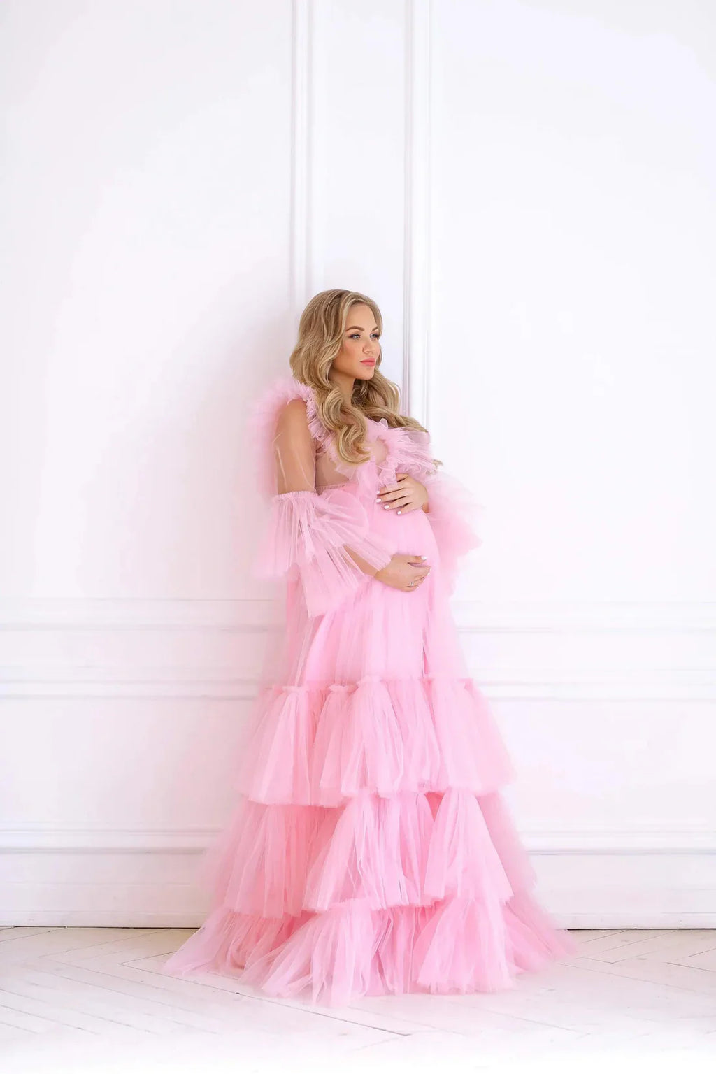 Vestido de tul abullonado para baby shower para mujer 