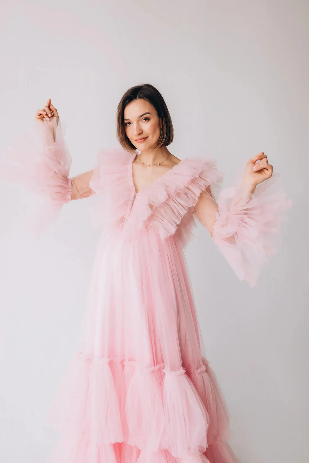 Vestido de tul abullonado para baby shower para mujer 