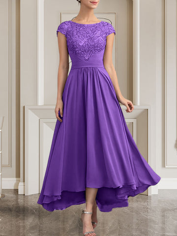 A-line Scoop Floor-Length Lace Chiffon Mother of the Bride Dress With Sequins