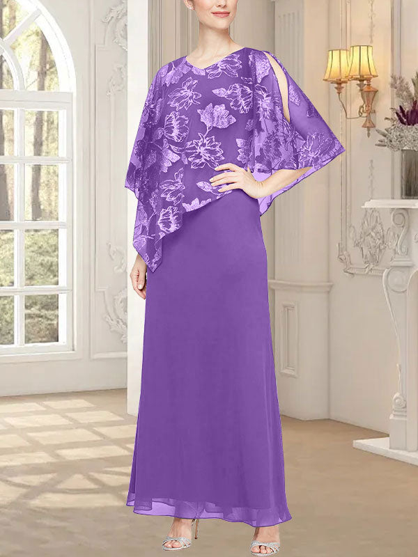 Vestido largo de malla brillante con corpiño asimétrico superpuesto de diseño novedoso 