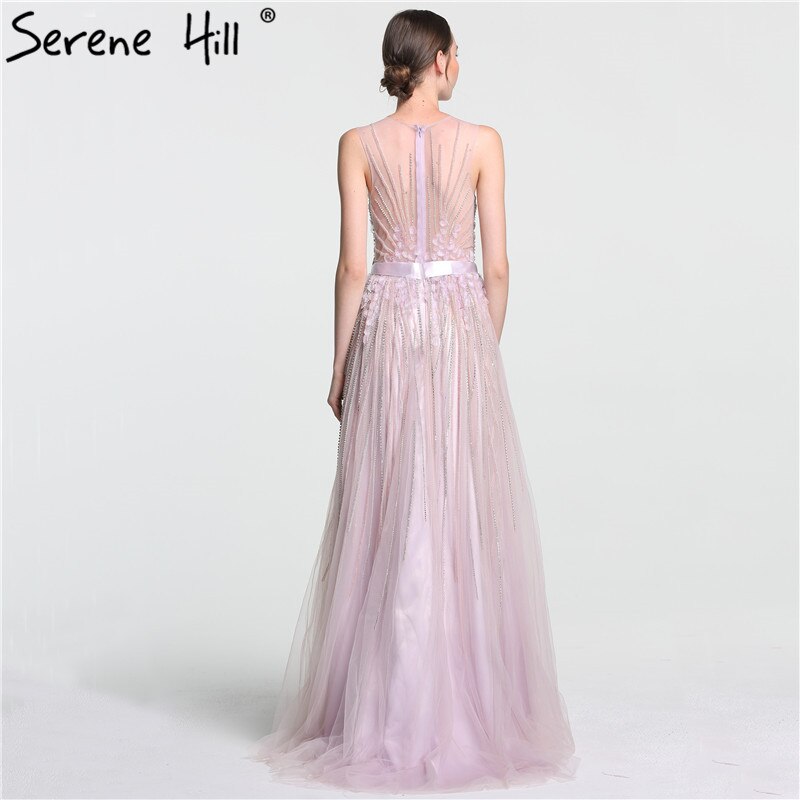 On Sale No Return No Refund Sale Purple  Dream O-Neck Sleeveless Sexy Evening Dresses Diamond Handmade Flowers A-Line Formal Dress 2025 LA6122