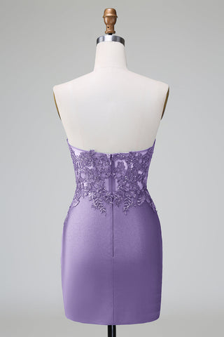 Classy Dark Green Bodycon Strapless Pleated Short Homecoming Dress with Beading